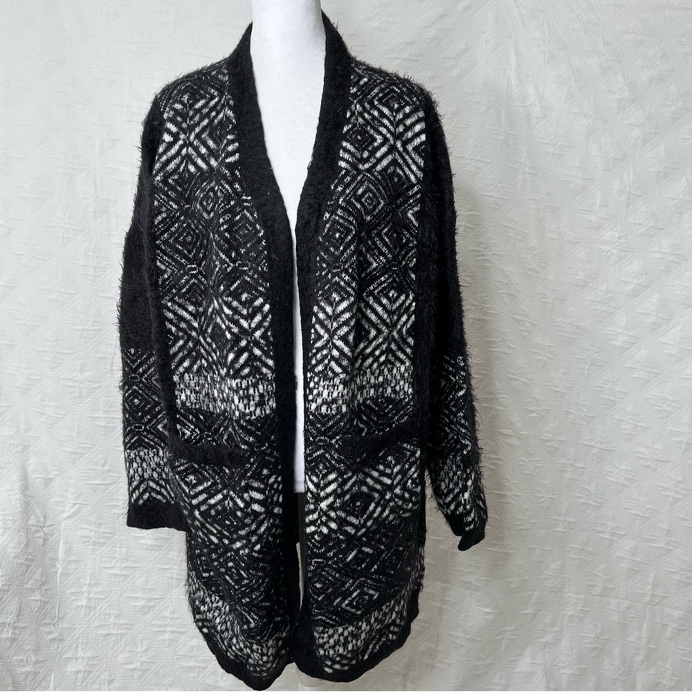 MAXSPORT  Geometric Print Sweater Cardigan
